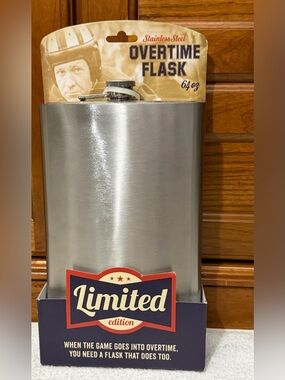 NWT Wembley Stainless Steel Overtime Flask 64oz Game Day Novelty Dad Joke Gift